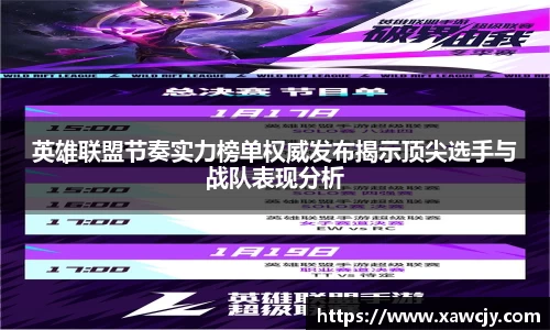 英雄联盟节奏实力榜单权威发布揭示顶尖选手与战队表现分析